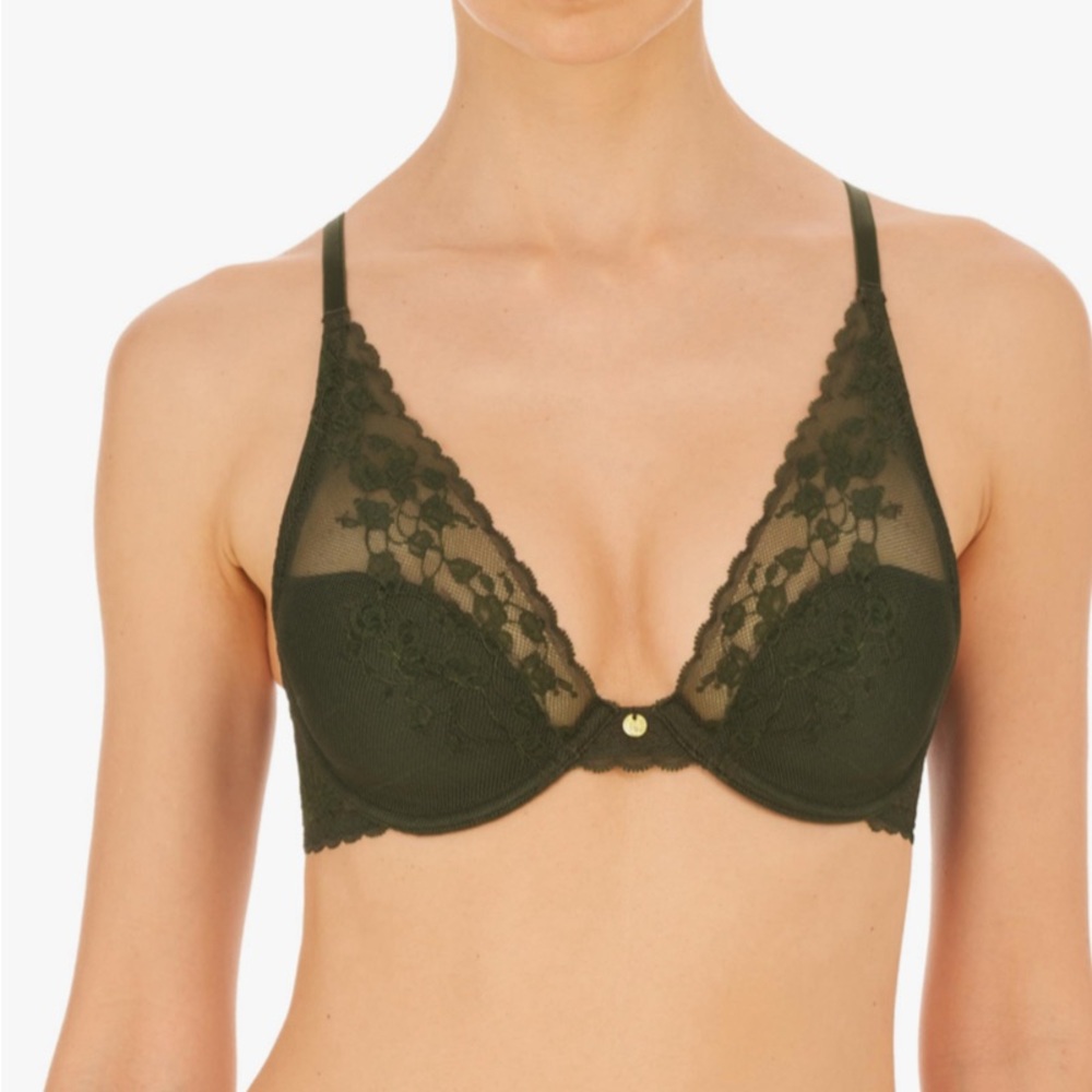 Natori New Cherry Blossom Black Contour underwire Lace Bra